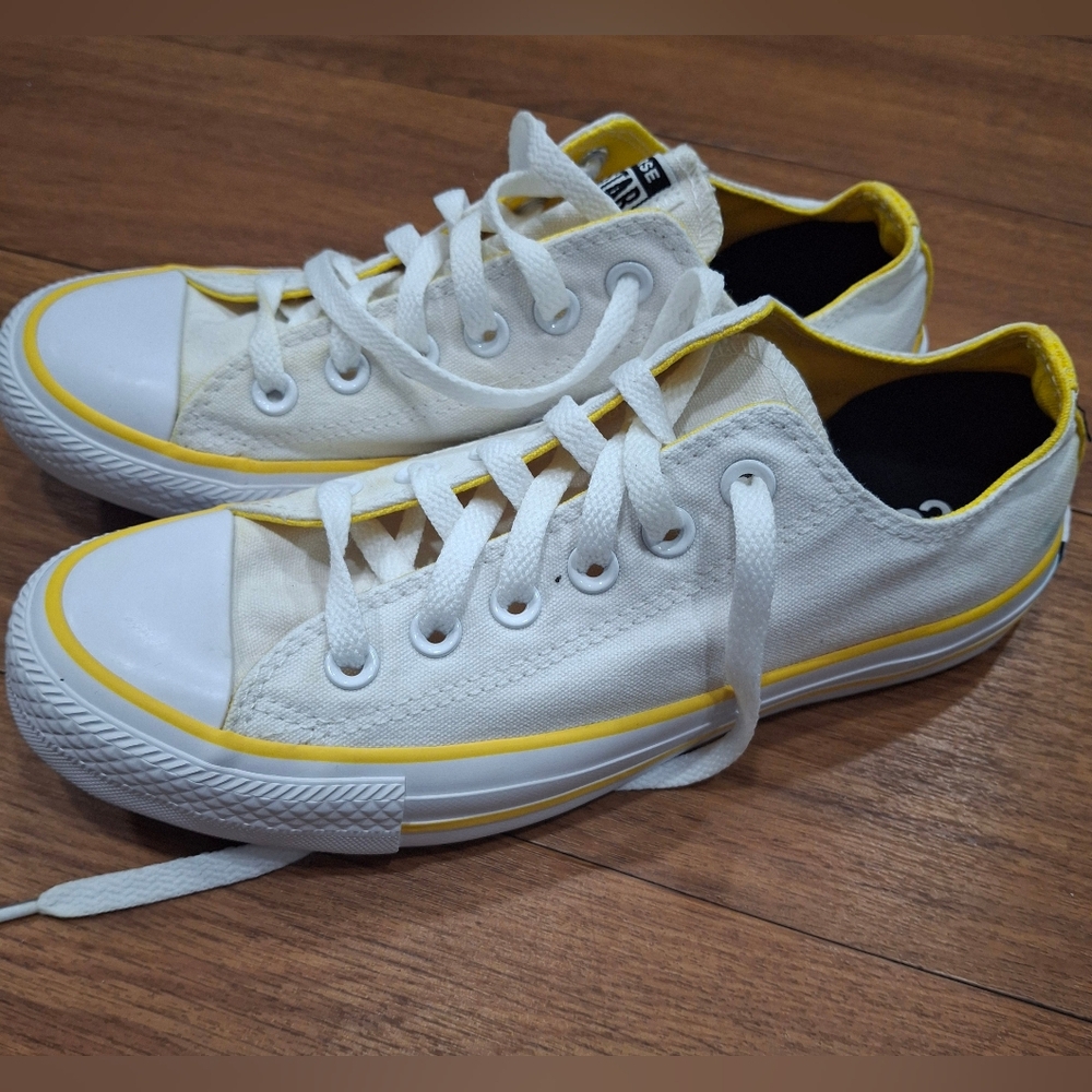 Converse White and Yellow Canvas Shoes